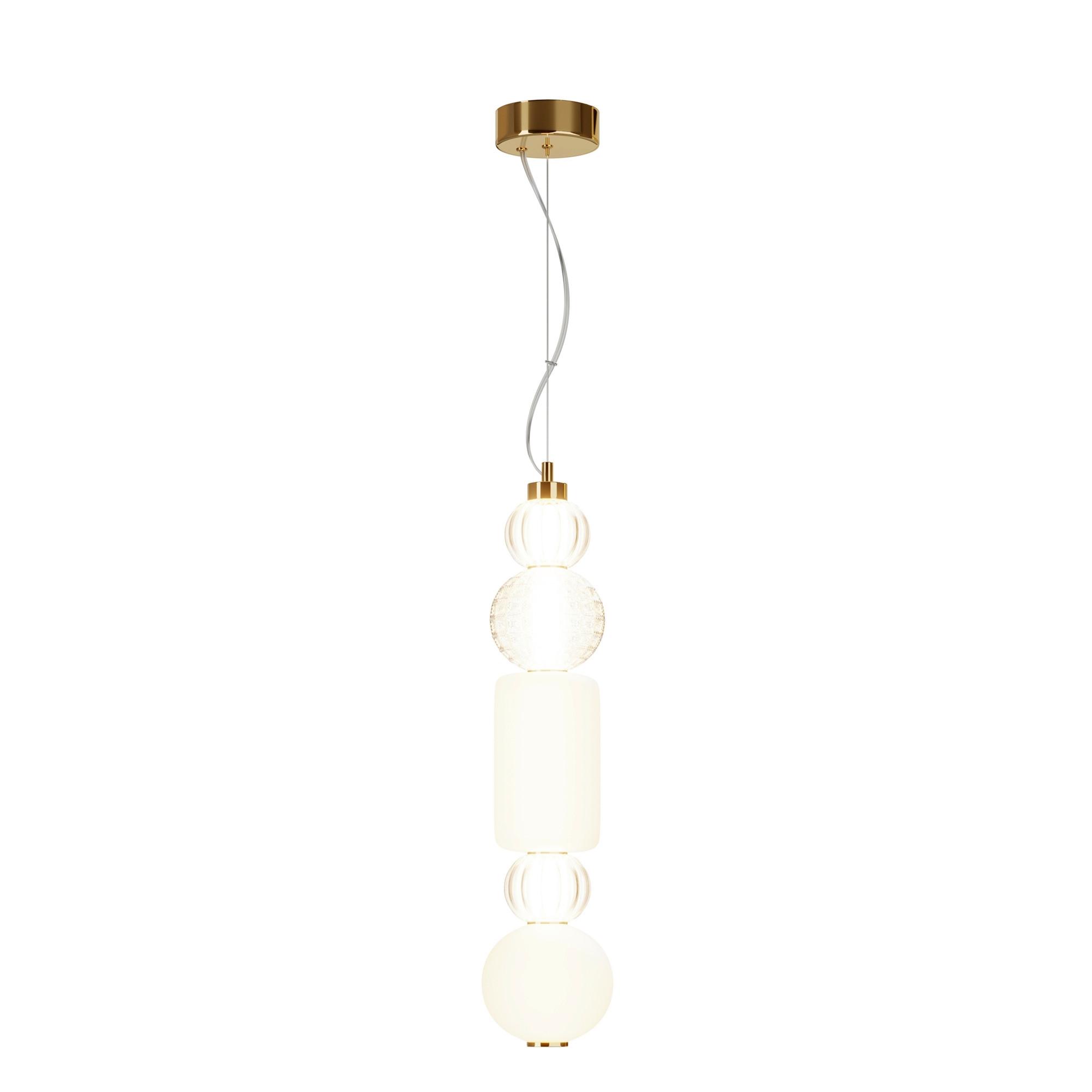 Pendelleuchte Collar Goldfarben max.35 Watt - Transparent/Goldfarben, Trend, Glas/Kunststoff (14.7/65,3cm) - MAYTONI