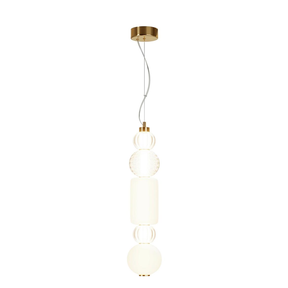 Pendelleuchte Collar Goldfarben max.35 Watt - Transparent/Goldfarben, Trend, Glas/Kunststoff (14.7/65,3cm) - MAYTONI