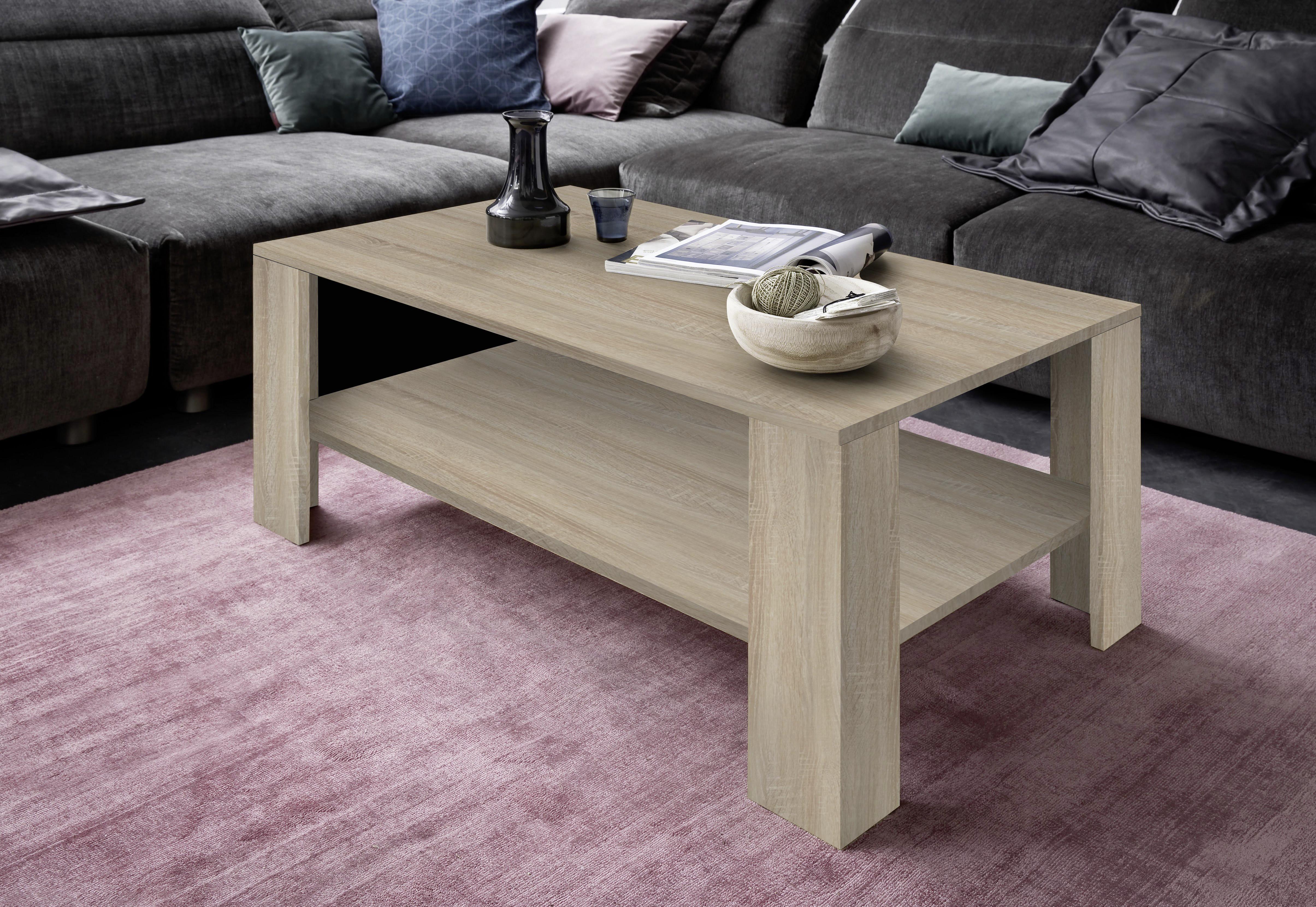 Dohányzóasztal Tölgy Színű Gina - Sonoma tölgy/tölgyfa, Konventionell, faalapú anyag (100/37,5/50cm)