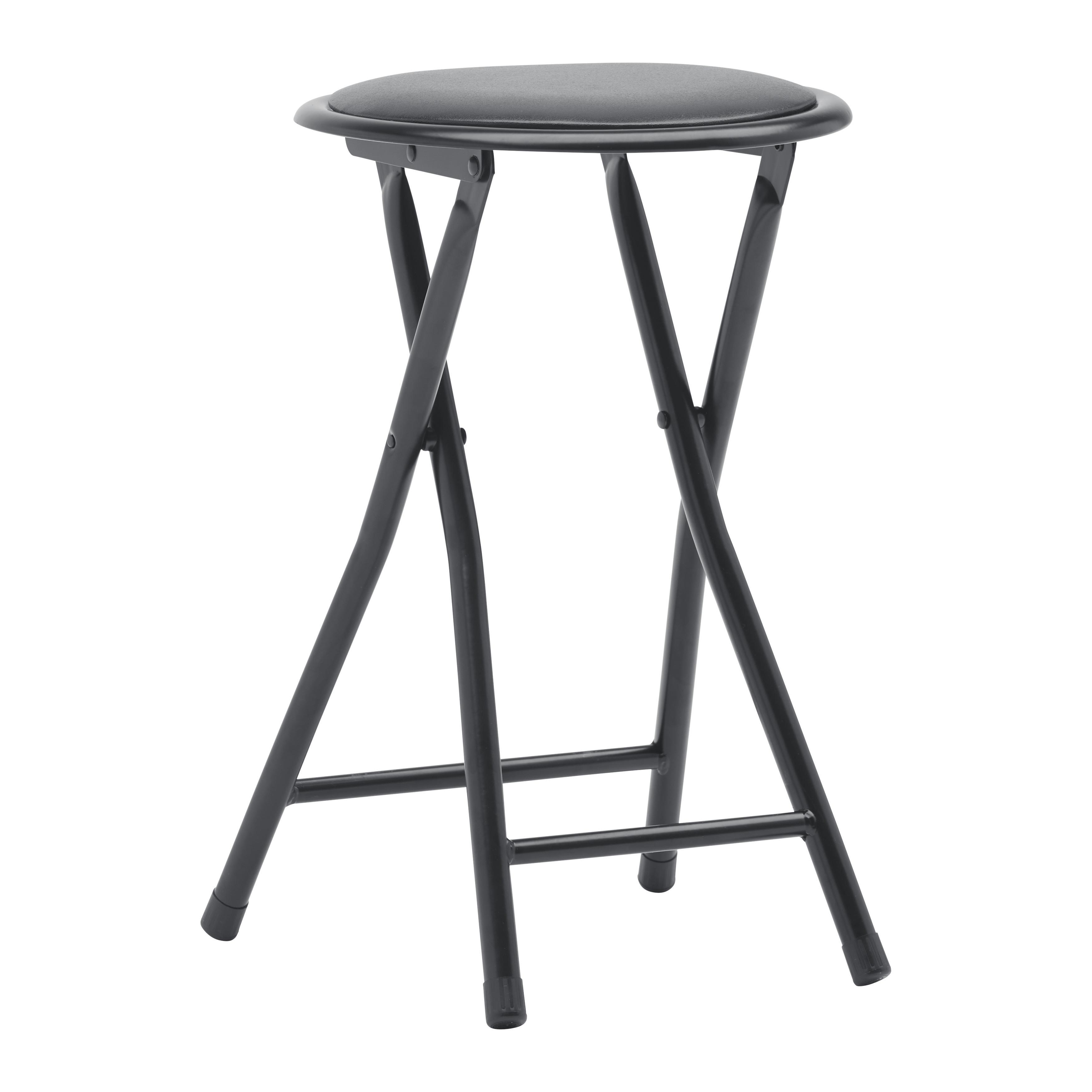 Klapphocker Raki II Schwarz - Schwarz, KONVENTIONELL, Textil/Metall (30/45cm) - Based