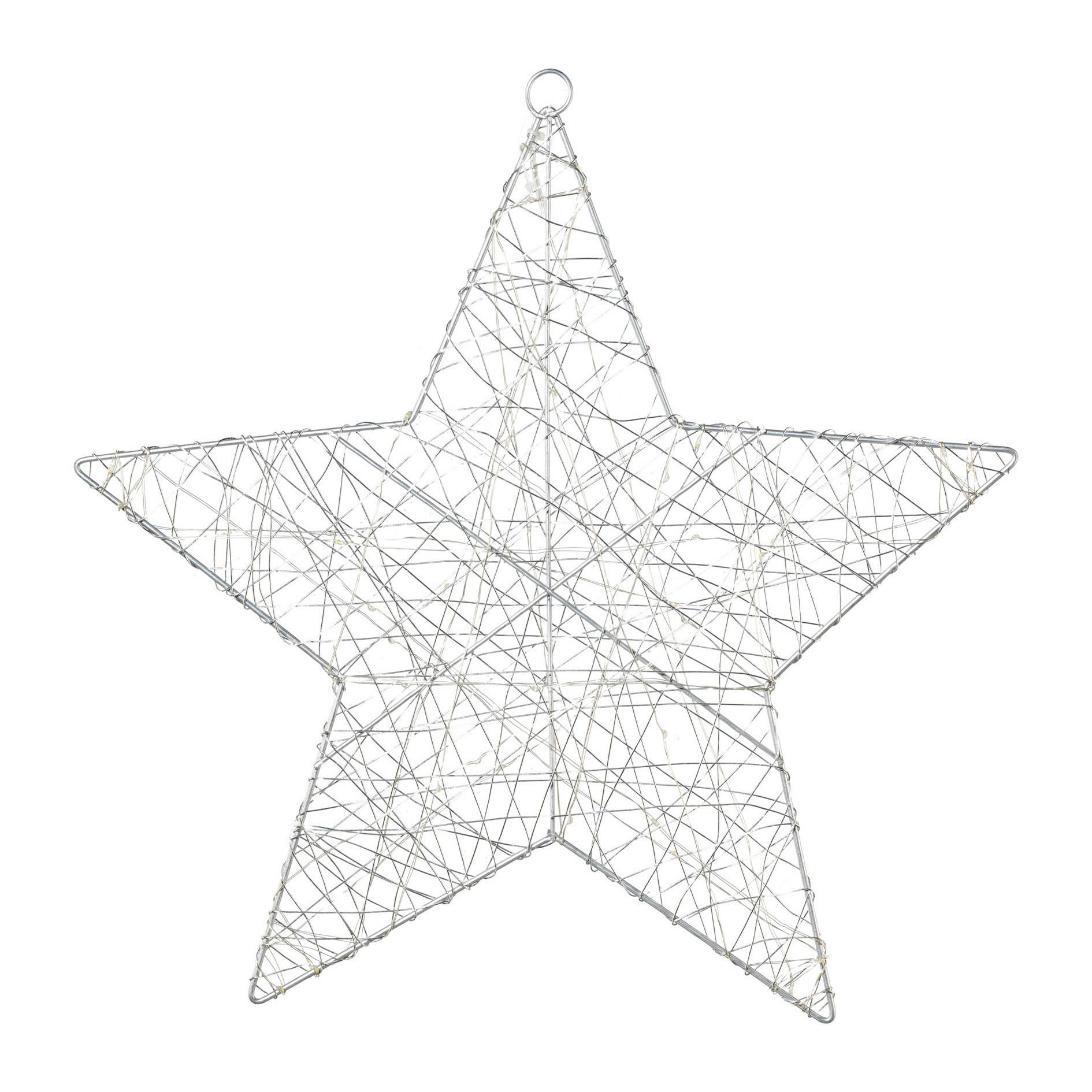 GWIAZDA DEKORACYJNA 8518500XX-49 - kolor srebrny, Basics, metal (30/30cm) - X-Mas