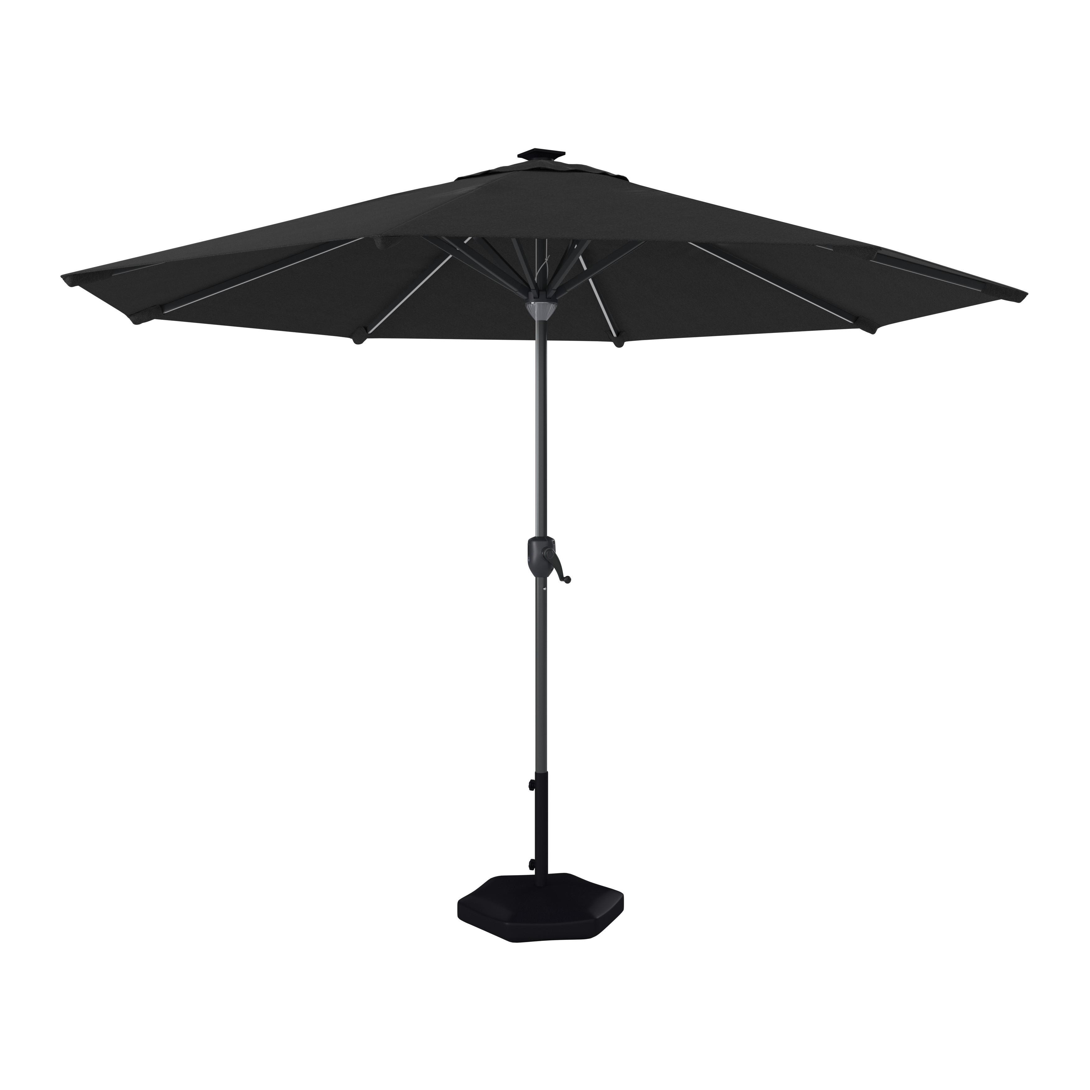 PARASOLL GABI - mörkgrå/grå, Modern, metall/textil (300/238/300cm) - Mömax