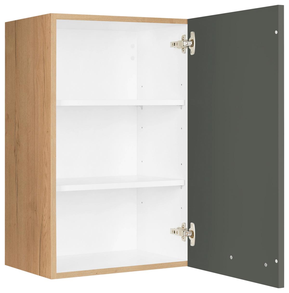 Küchenoberschrank Easytouch Grün - Eichefarben/Schwarz, MODERN, Holzwerkstoff/Metall (45/72/35cm) - Nobilia