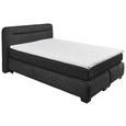 Boxspringbett in Schwarz ca. 140x200 cm inkl. Topper - Schwarz, Basics, Holzwerkstoff/Kunststoff (140/200cm) - Livetastic Boxspringbett in Schwarz ca. 140x200 cm inkl. Topper - Schwarz, Basics, Holzwerkstoff/Kunststoff (140/200cm) - Livetastic
