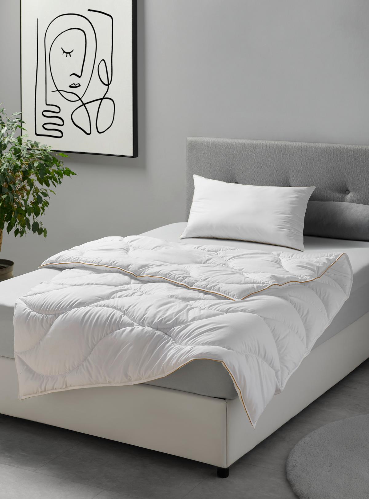 Kopfpolster Goldline Weiß ca. 40x80cm - Weiß, Kunststoff/Textil (40/80cm) - Premium Living