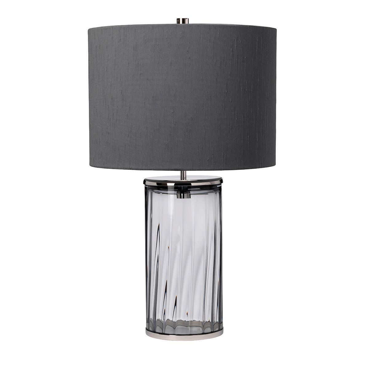 Stolna Svjetiljka Qn-Reno-Smoke-Pn - siva/boje nikla, Design, staklo/metal (35.5/60.4cm) - Elstead Lighting