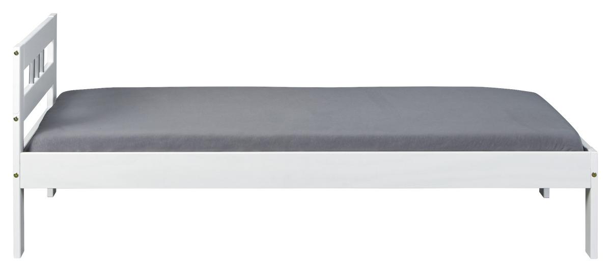 Postelja Billy, Bela, Masiven Bor, 90x200 - bela, Konvencionalno, les (90/200cm) - MID.YOU