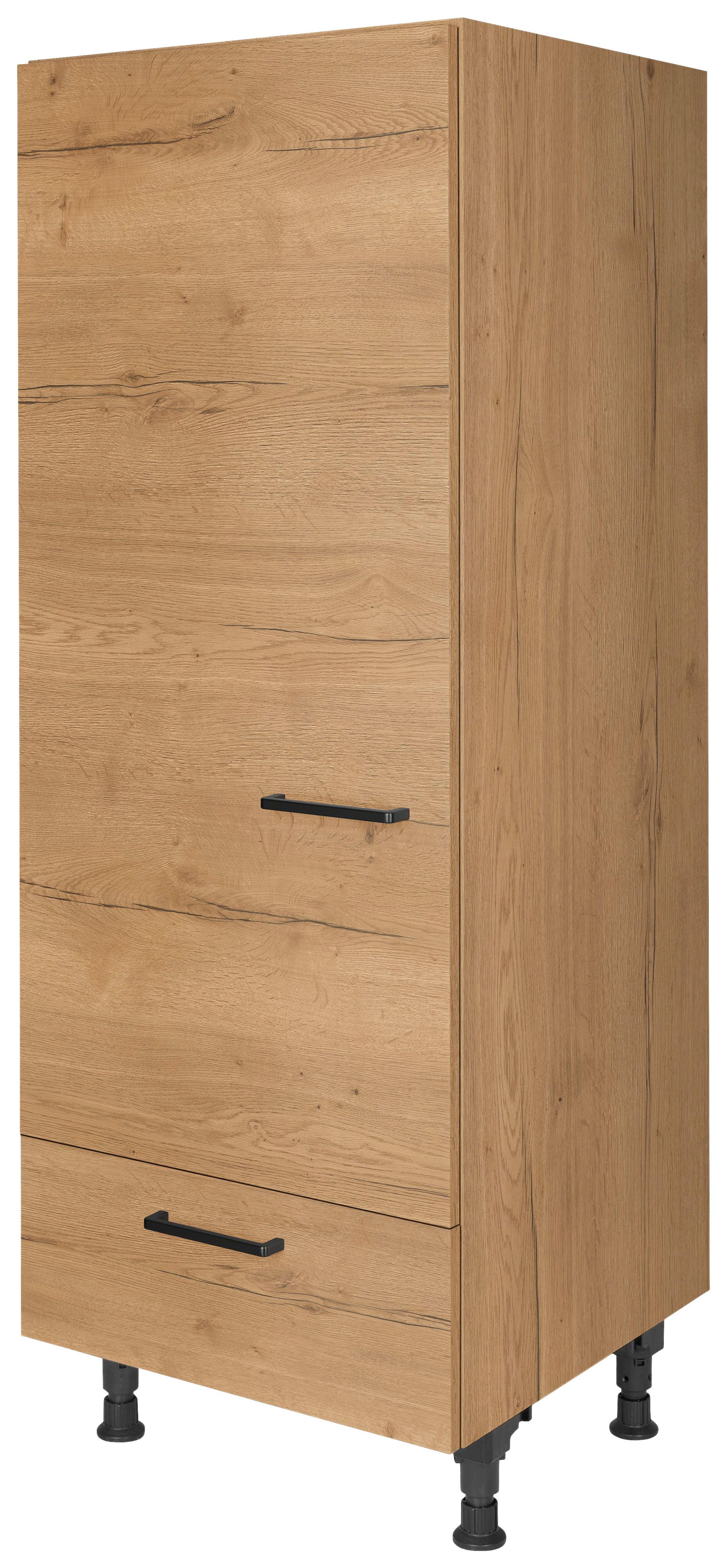 Geräteumbauschrank Structura Eiche - Eichefarben/Schwarz, MODERN, Holzwerkstoff/Metall (60/168/58cm) - Nobilia
