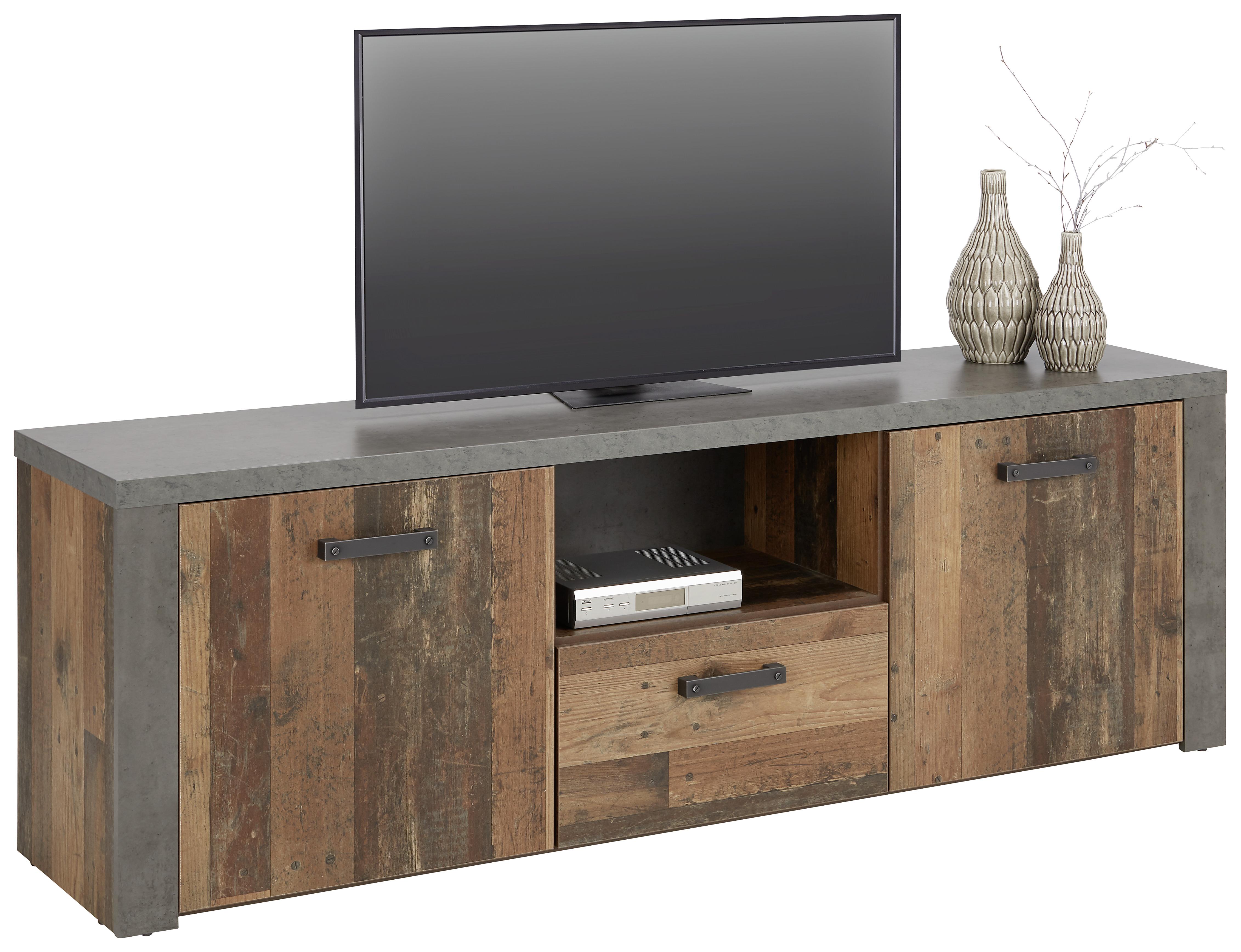Lowboard in Dunkelbraun - Dunkelgrau/Dunkelbraun, MODERN, Holzwerkstoff/Kunststoff (181/61/41cm) - Modern Living