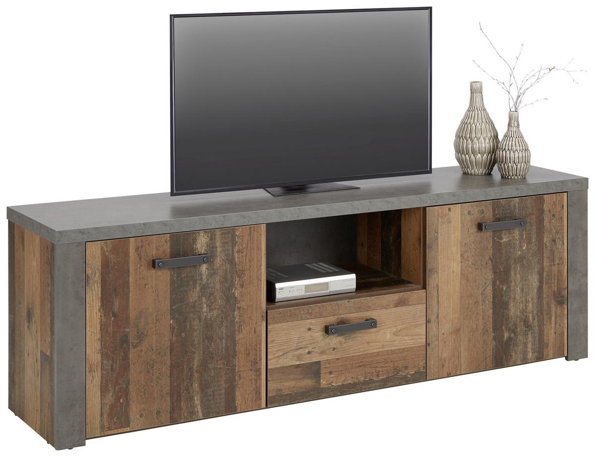 Tv Komoda Magara - tamno smeđa/siva, Konvencionalno, drvni materijal/metal (181/61/41cm) - Zandiara