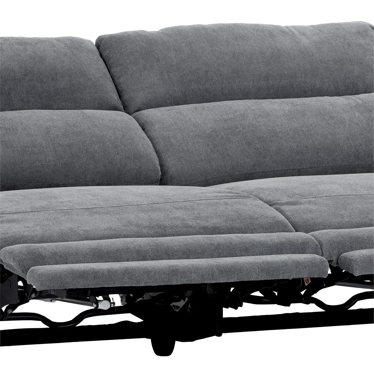 Dvosed Padua, Siva, Relax Funkcija - barve kroma/siva, Konvencionalno, kovina/tekstil (215/97/97cm) - Mömax