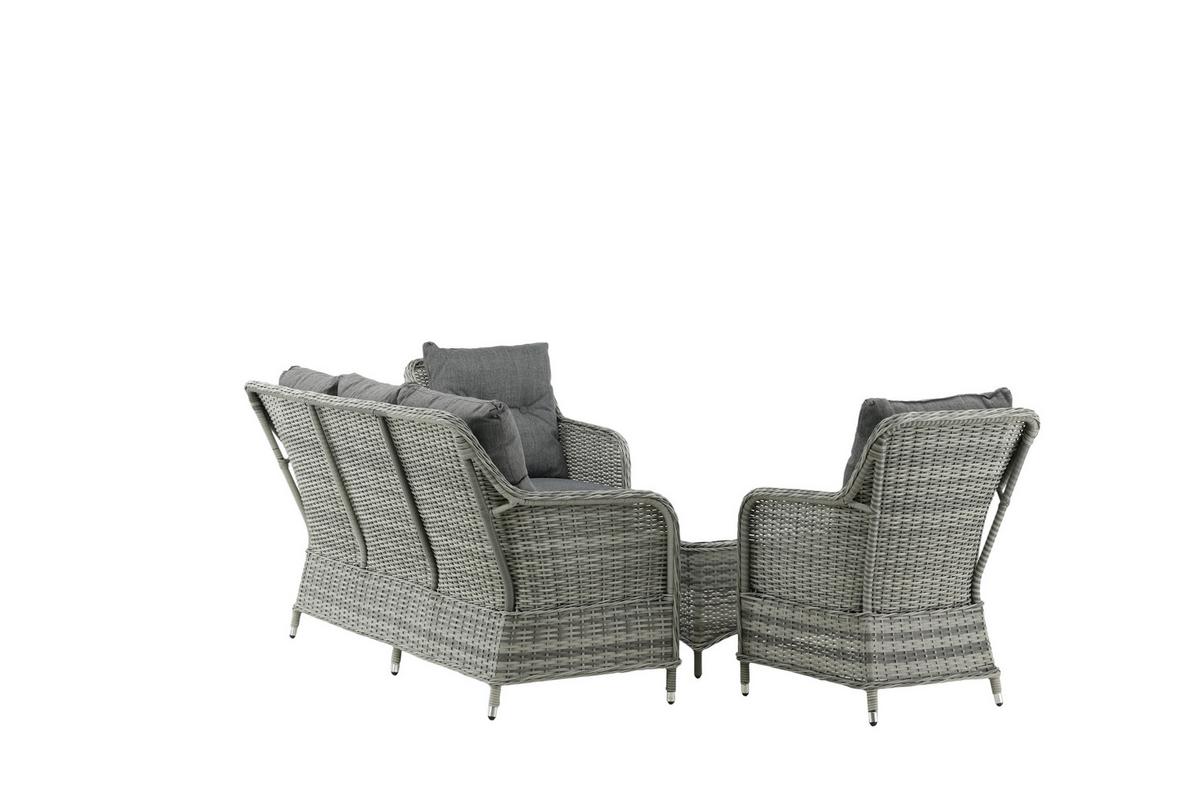 LOUNGEGARNITUR VIKELUND - Grau, KONVENTIONELL, Holz - Gardenson