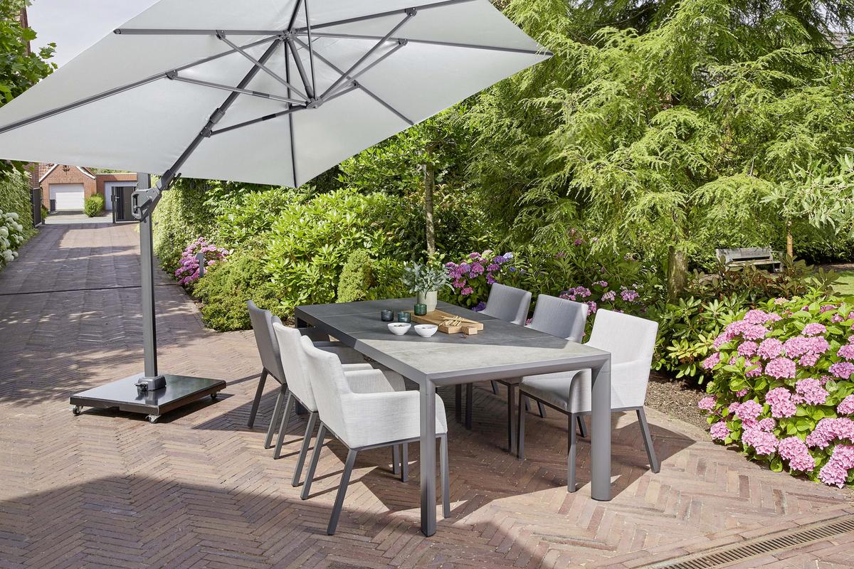 Ampelschirm Sunset N+ BHT 350x 252x260 cm Anthrazit/Grau - Anthrazit/Grau, KONVENTIONELL, Textil/Metall (350/260cm) - Siena Garden