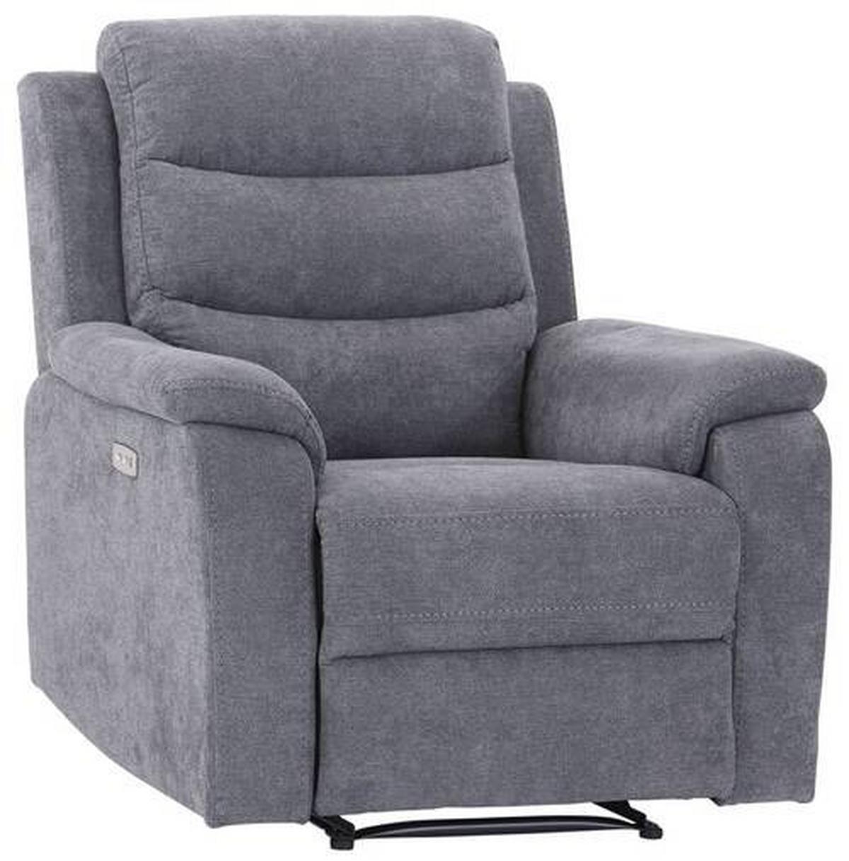 Fotoliu incl. funcție electric MANCHESTER - gri, Konventionell, textil (92/102/93cm) - Ondega