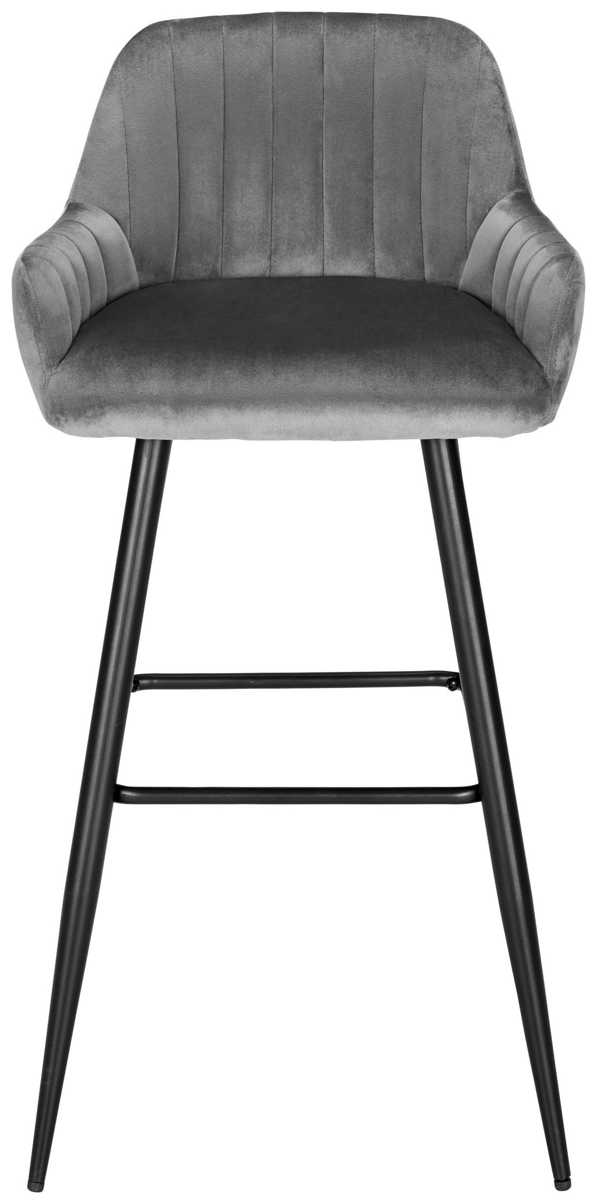 STOŁEK BAROWY MARTHA - czarny/szary, Modern, metal/tkanina (50/99/53,5cm) - Mömax