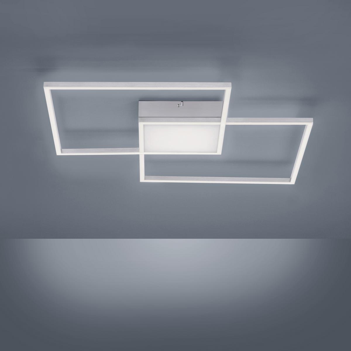 Stropna Led-svetilka Asmin, Srebrna, 2 X 16,5 W - srebrne barve, kovina/umetna masa (60/60/5,3cm)