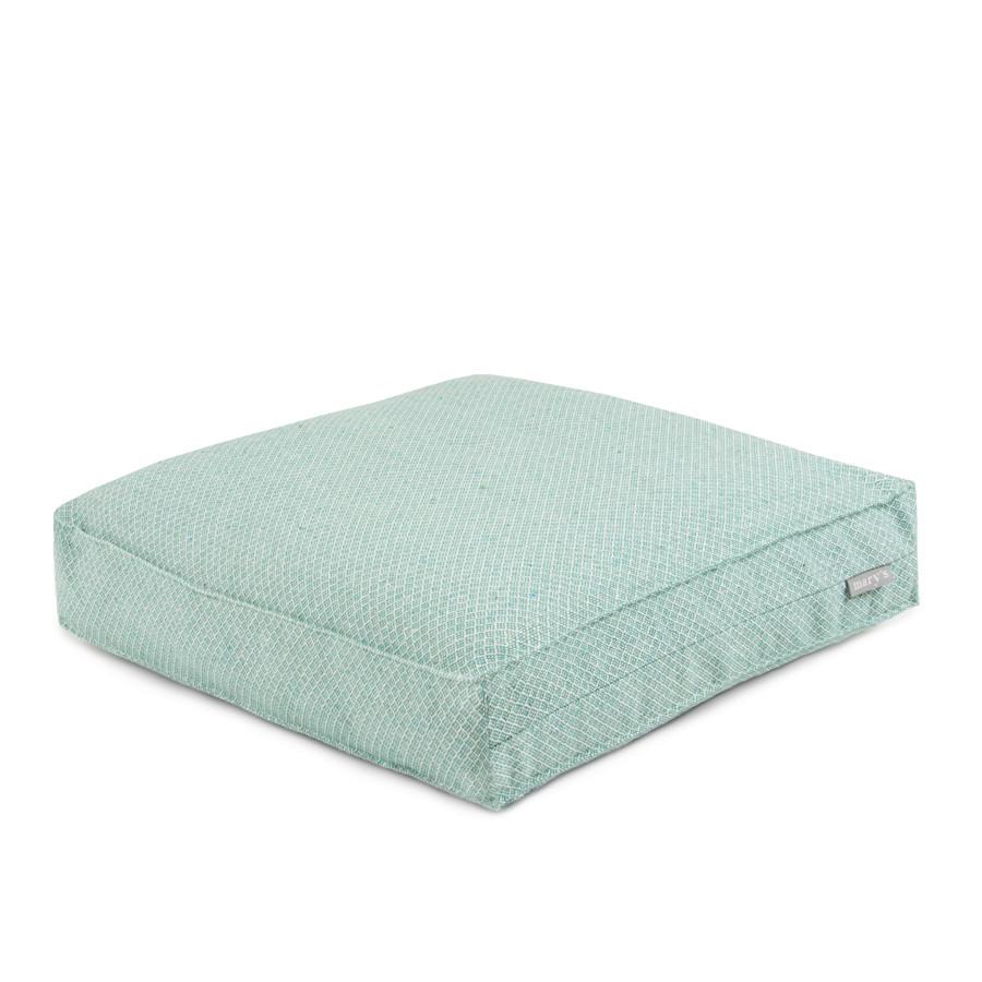 Boxkissen Dobby Türkis ca. 40x40cm - Türkis, Textil (40/40/8cm)