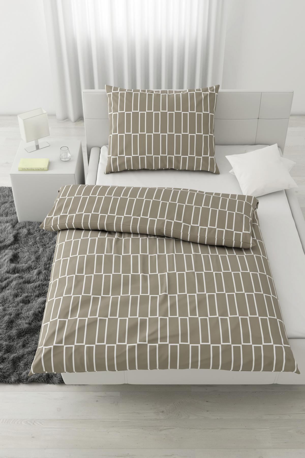 Ágyneműhuzat-garnitúra Brigg - fekete/világoszöld, textil (140/200cm) - Modern Living