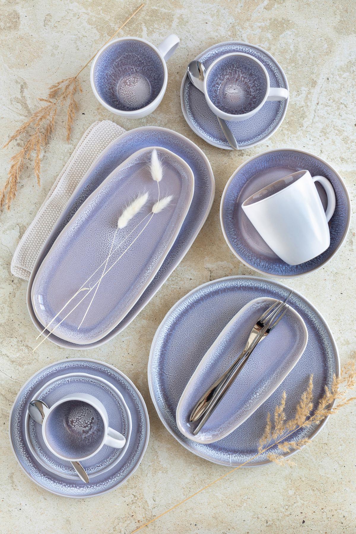 Tassenset 934507 Elea Tassenset - Weiss/Flieder, Basics, Keramik - Mäser