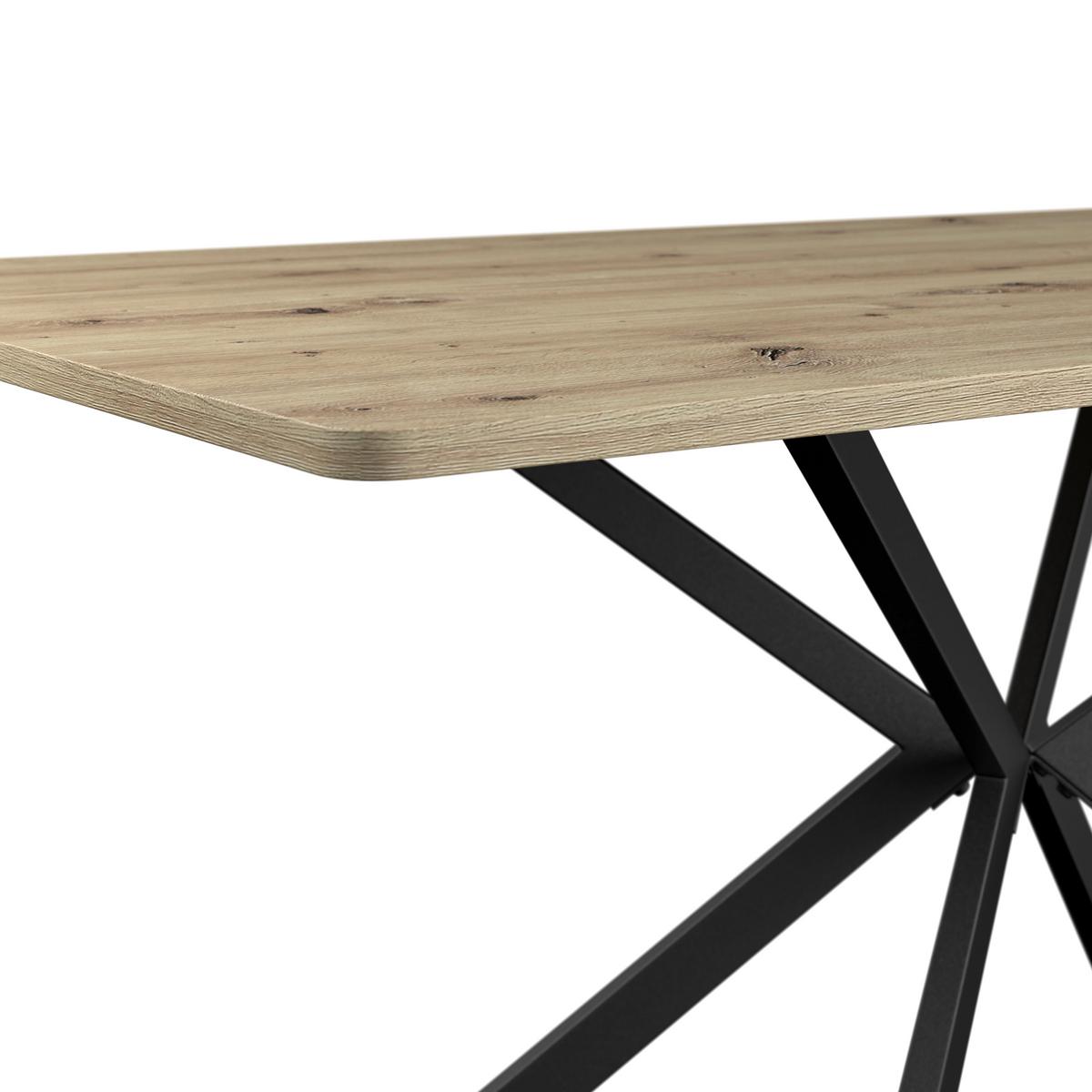 Jedilna Miza Nils - črna/barve hrasta, Trend, kovina/leseni material (140/80/76cm)