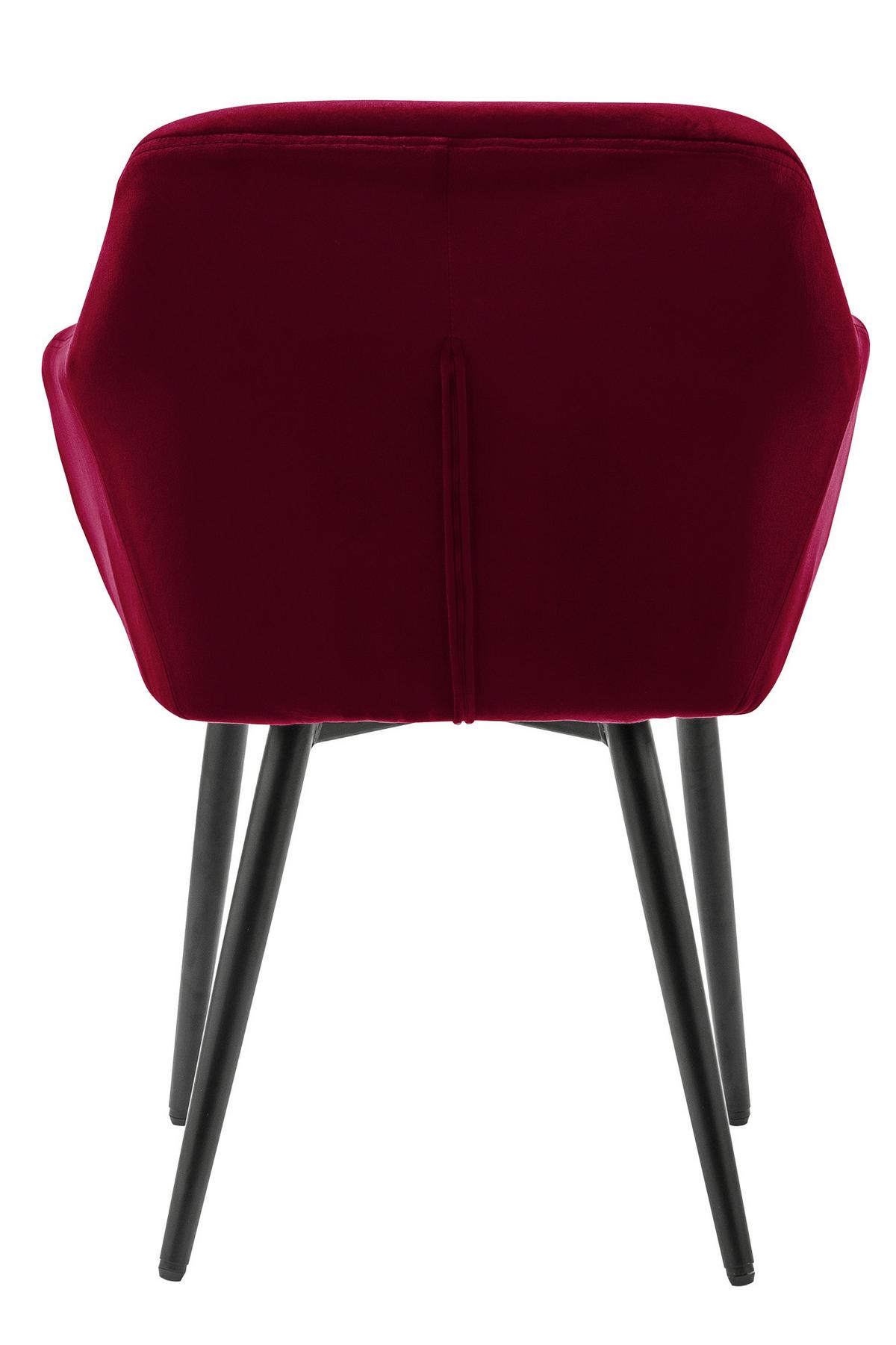 Naslanjač Samt, Rdeča - rdeča/črna, Moderno, kovina/tekstil (61/85/45cm) - MID.YOU