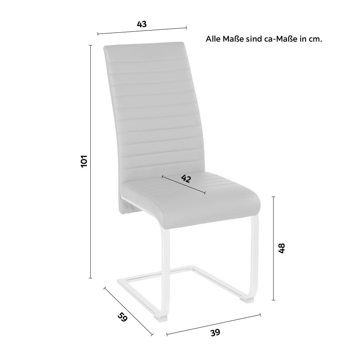 Nihajni Stol Elisa, Siva - barve kroma/siva, Moderno, kovina/tekstil (43/101/59cm) - Mömax