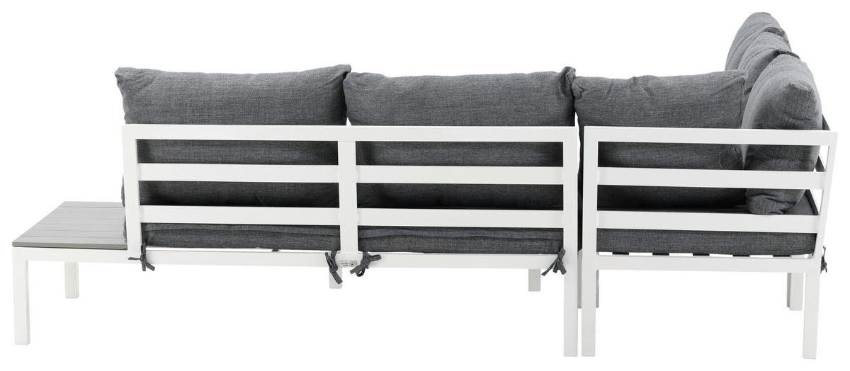 Loungegarnitur Odense ca. 133x167 cm Weiß - Weiß, KONVENTIONELL, Metall (133/167cm) - Gardenson