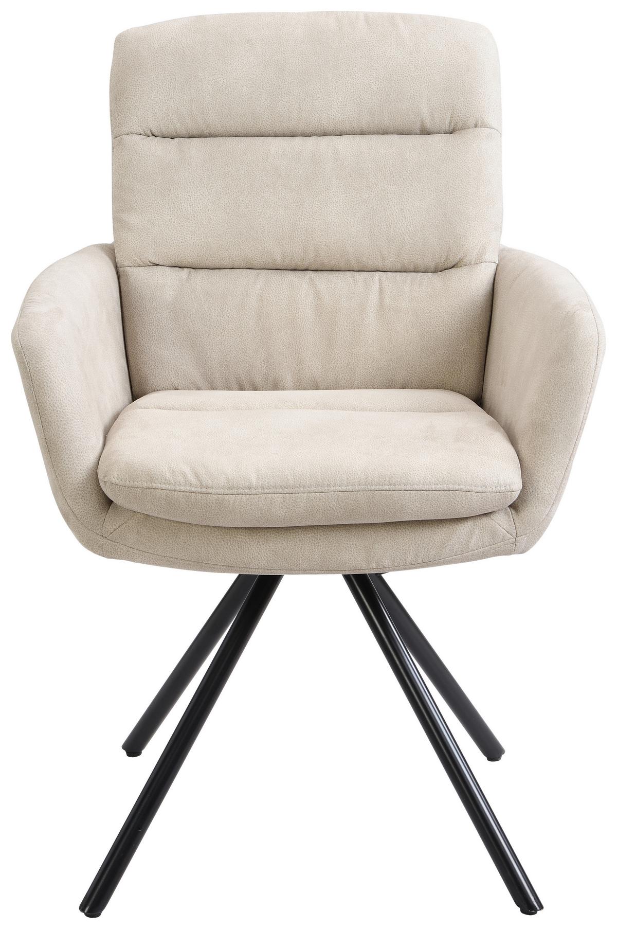 KRZESŁO Z PODŁOKIETNIKAMI SCOTTY 2.0 - beżowy/czarny, Design, metal/tkanina (62/89/65cm) - Cantus