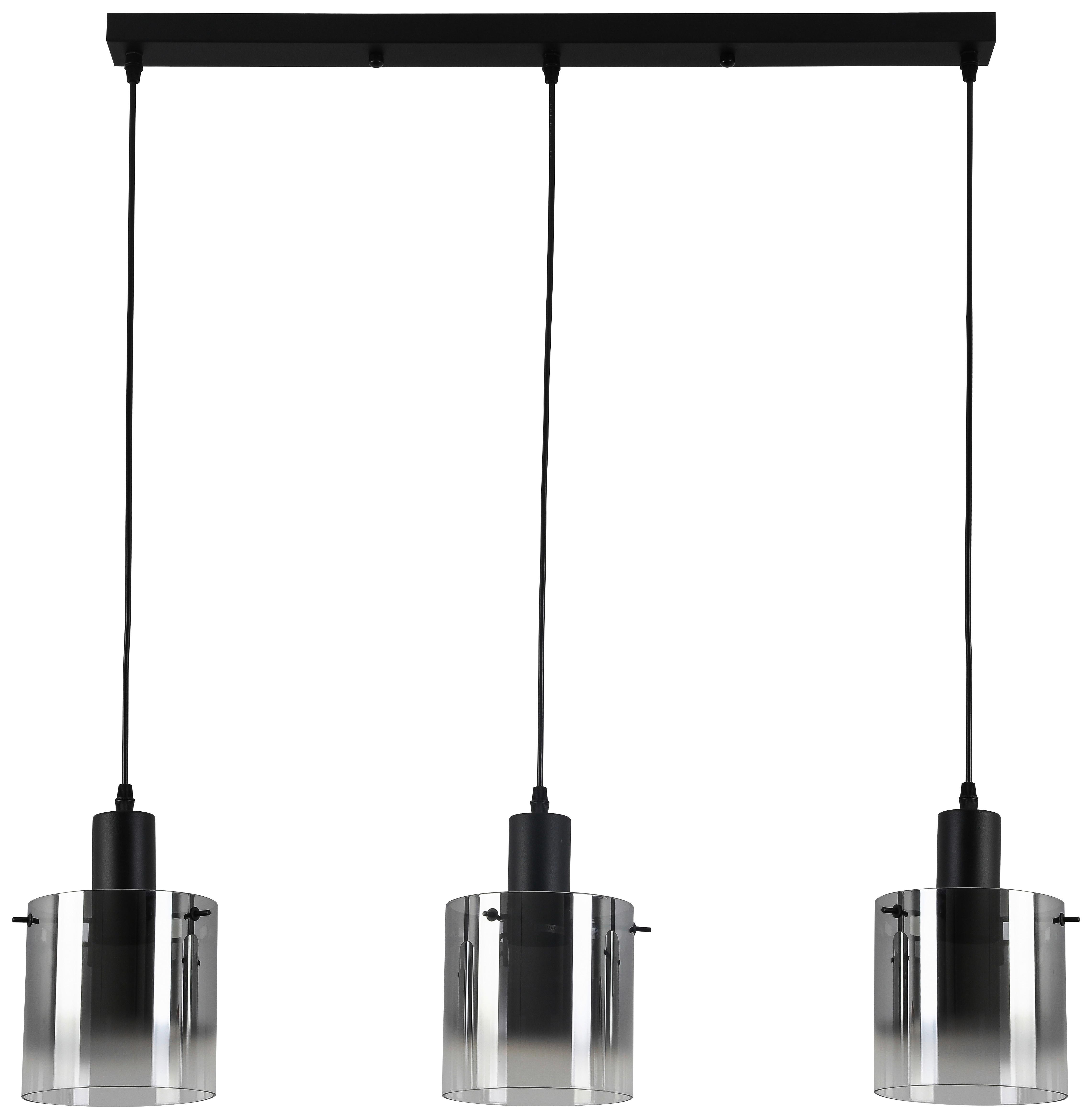 Lampă suspendată Christiano - negru, Modern, sticlă/metal (80/15/120cm) - Premium Living