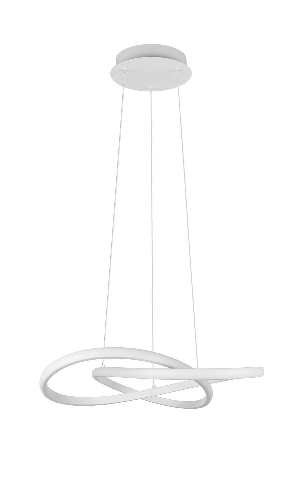 Lampă suspendată cu LED Maximilian - alb, Konventionell, plastic/metal (50/150cm) - Mömax