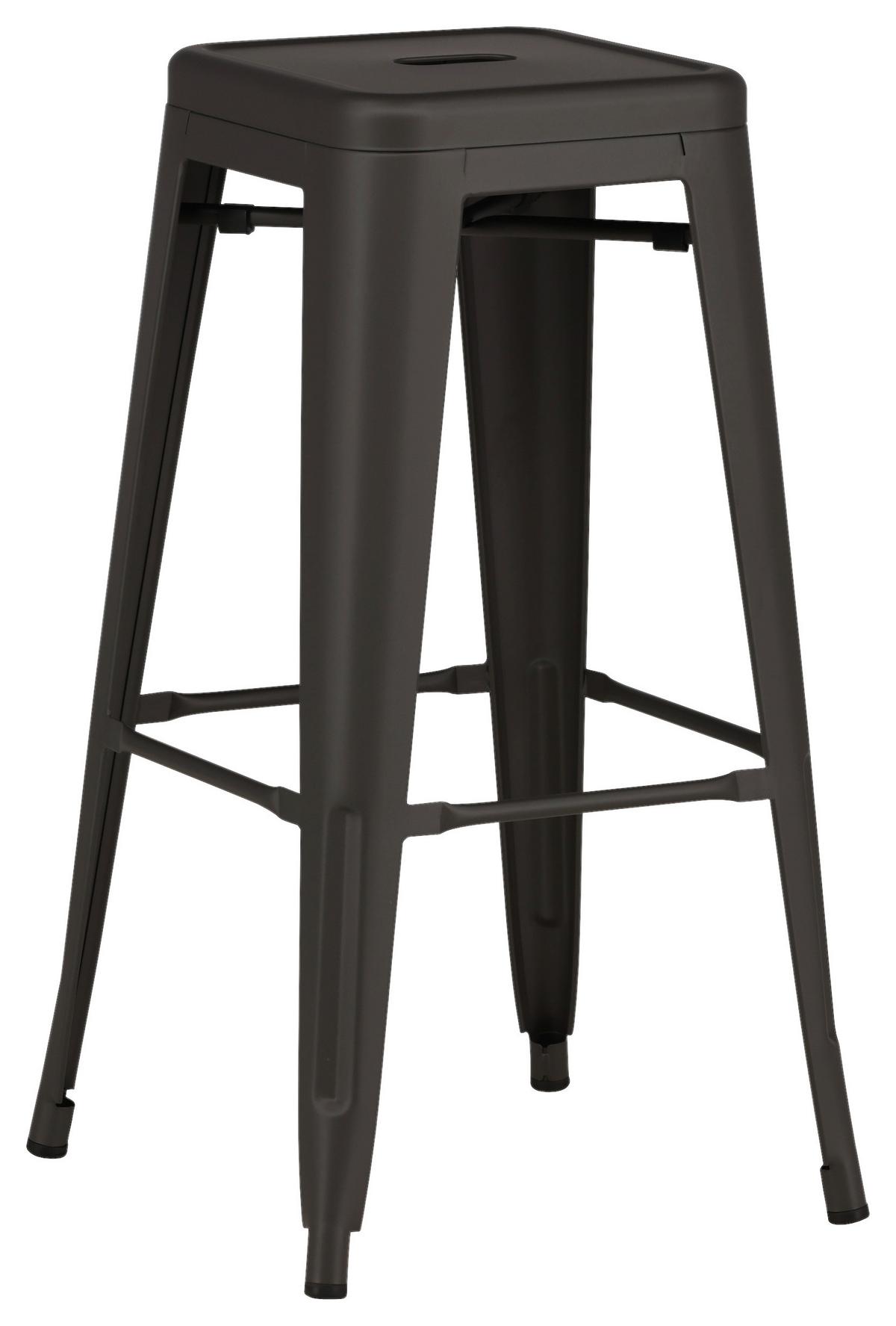 BARHOCKER-SET TEMPE - Dunkelgrau, Design, Metall (43/76/43cm) - Livetastic