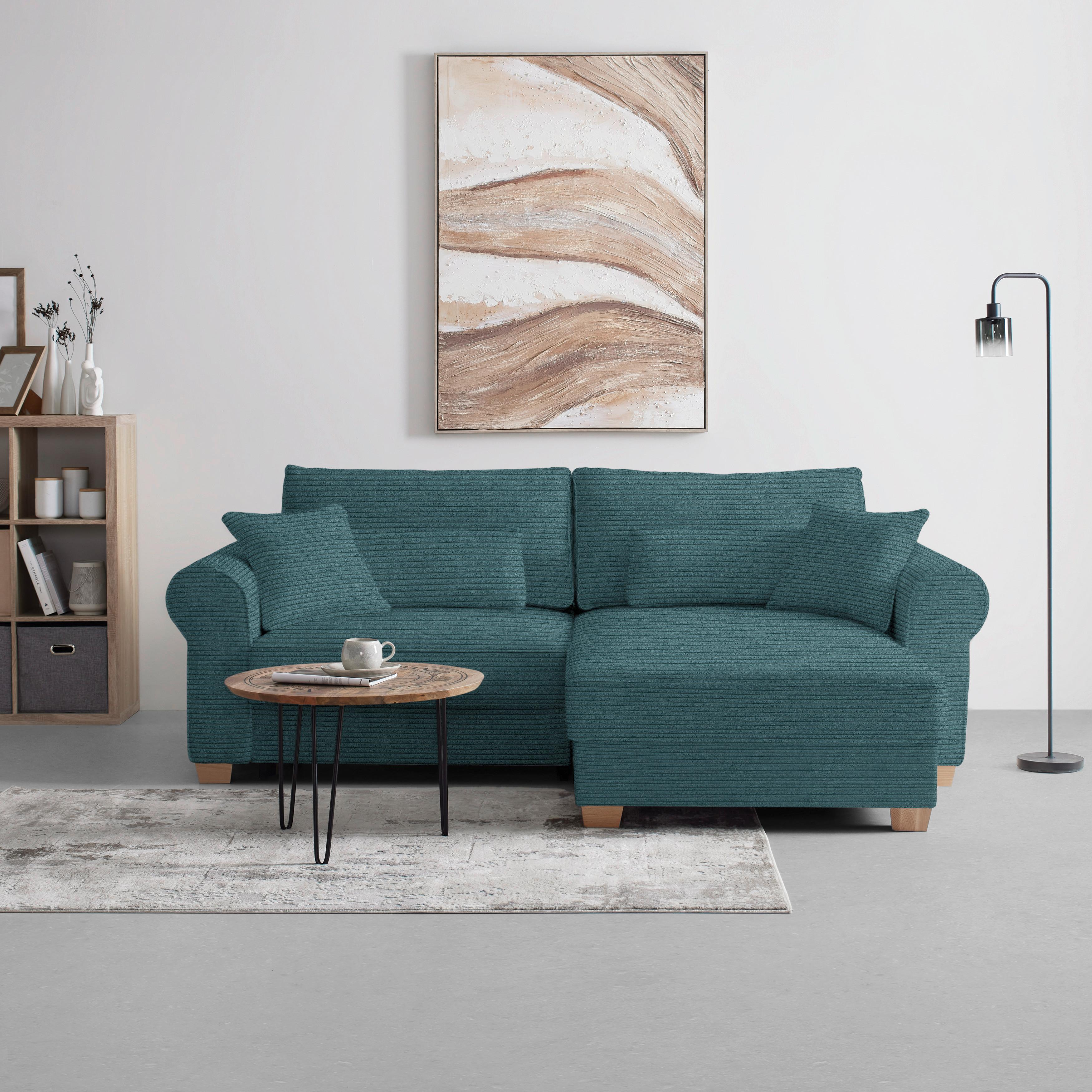 Wohnlandschaft Angelo Petrol - Petrol, MODERN, Holz/Holzwerkstoff (255/92/185cm) - Mömax