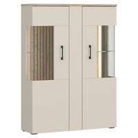 Vitrina Amare - kašmir/boje hrasta, Moderno, staklo/drvni materijal (102,2/138/35cm) - Modern Living