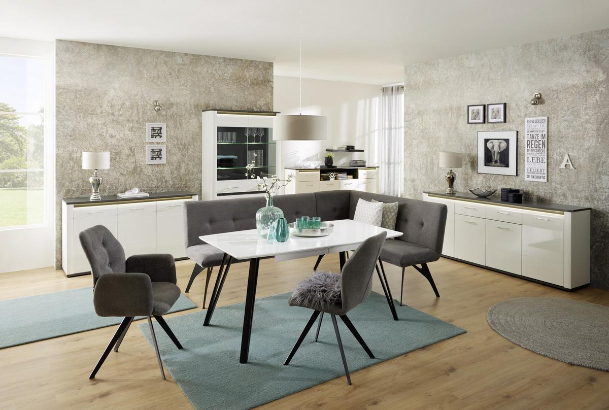 Comodă înaltă Alassio - alb/grafit, Modern, material pe bază de lemn (203,6/104/40,5cm) - Mömax