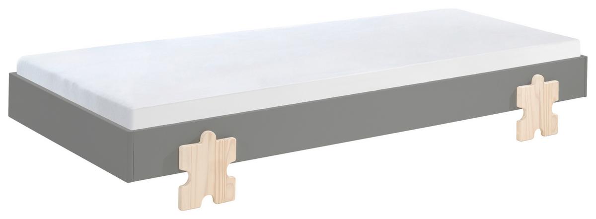 Kinder-/Juniorbertt Modulo ca. 90x200 cm Grau - Grau/Kieferfarben, MODERN, Holz/Holzwerkstoff (90/200cm) - MID.YOU
