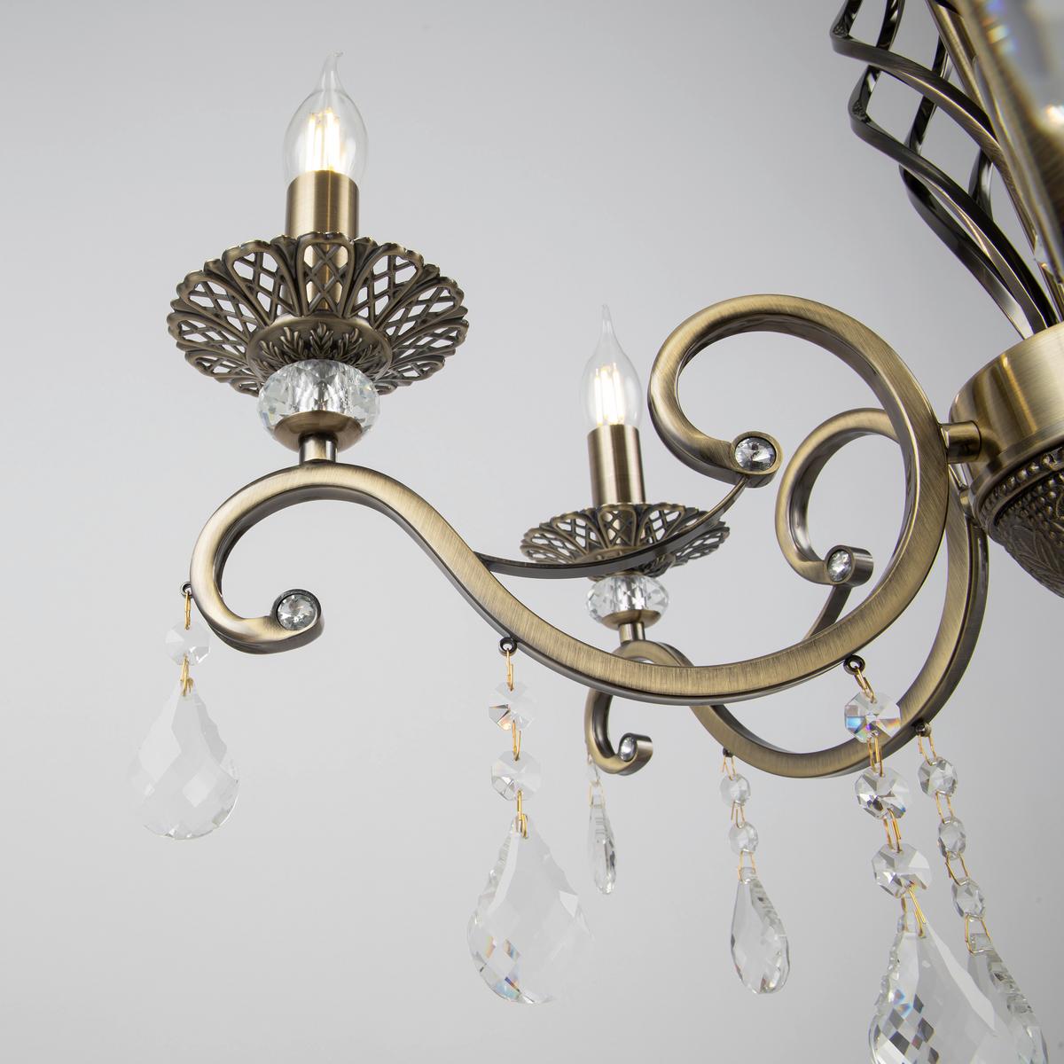 Kronleuchte Grace Messingfarben max. 60 Watt - Messingfarben, Trend, Glas/Metall (63/56/63cm) - MAYTONI