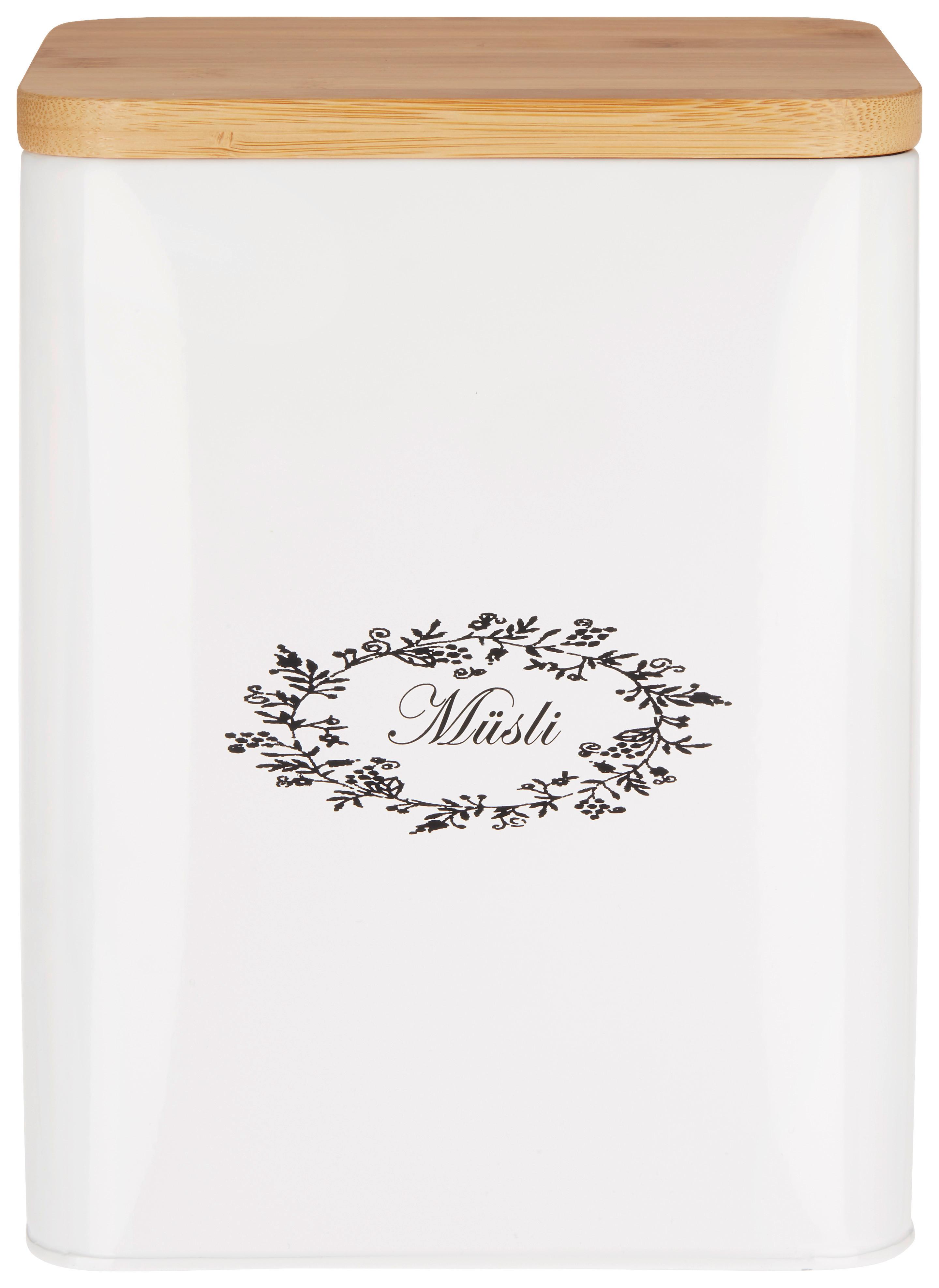 Box mit Deckel Lore in Weiss ca. 5l - Weiss/Naturfarben, Romantik / Landhaus, Holz/Metall (18/15,5/23cm) - Zandiara