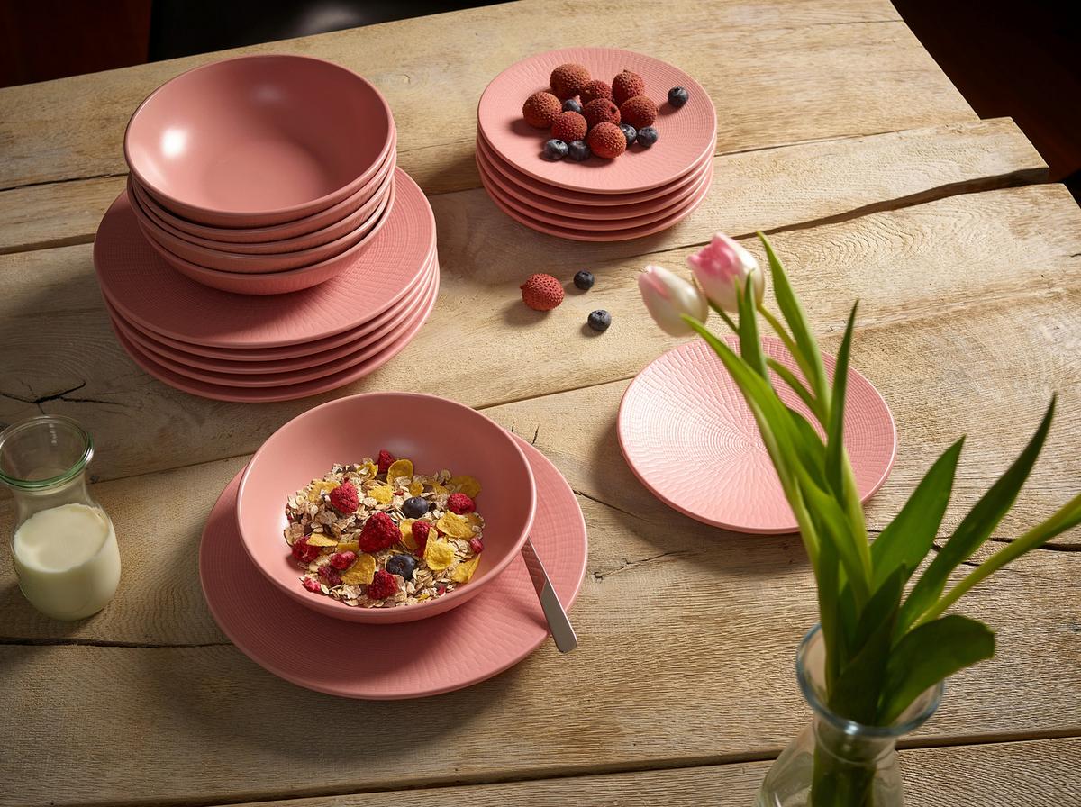 Jedilni Servis Blanka, 18-Delni - roza, Basics, keramika - Echtwerk