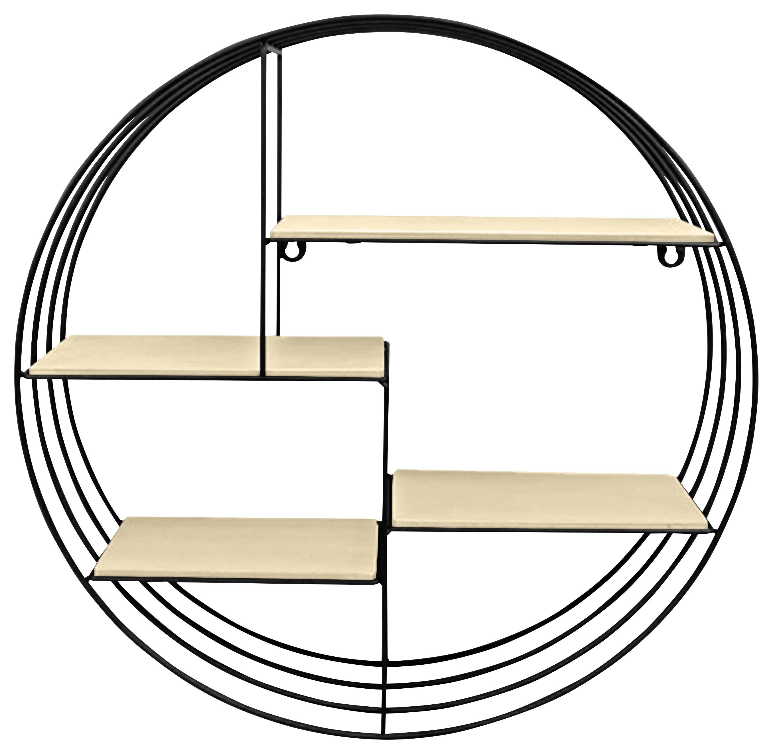 REGAŁ ŚCIENNY HANNA - czarny/jasnobrązowy, Lifestyle, materiał drewnopochodny/metal (45/45/11cm) - Landscape