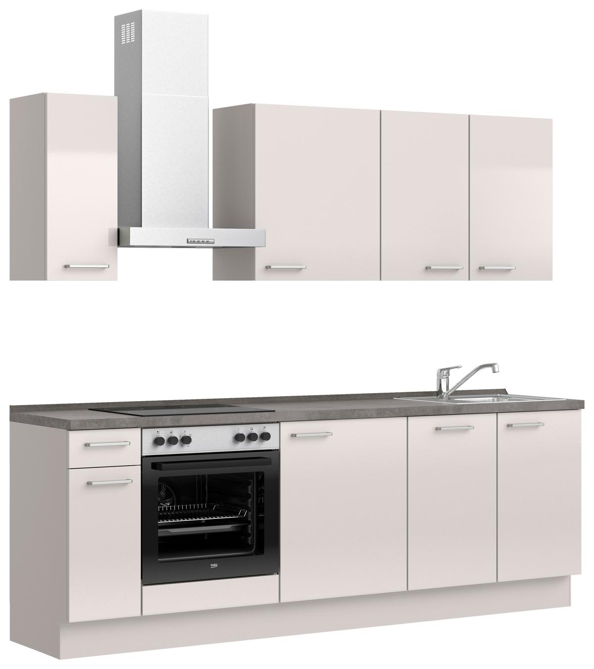 Küchenleerblock Flash Low o. Geräte Hellgrau - Schieferfarben/Edelstahlfarben, MODERN, Holzwerkstoff/Metall (240cm) - Nobilia