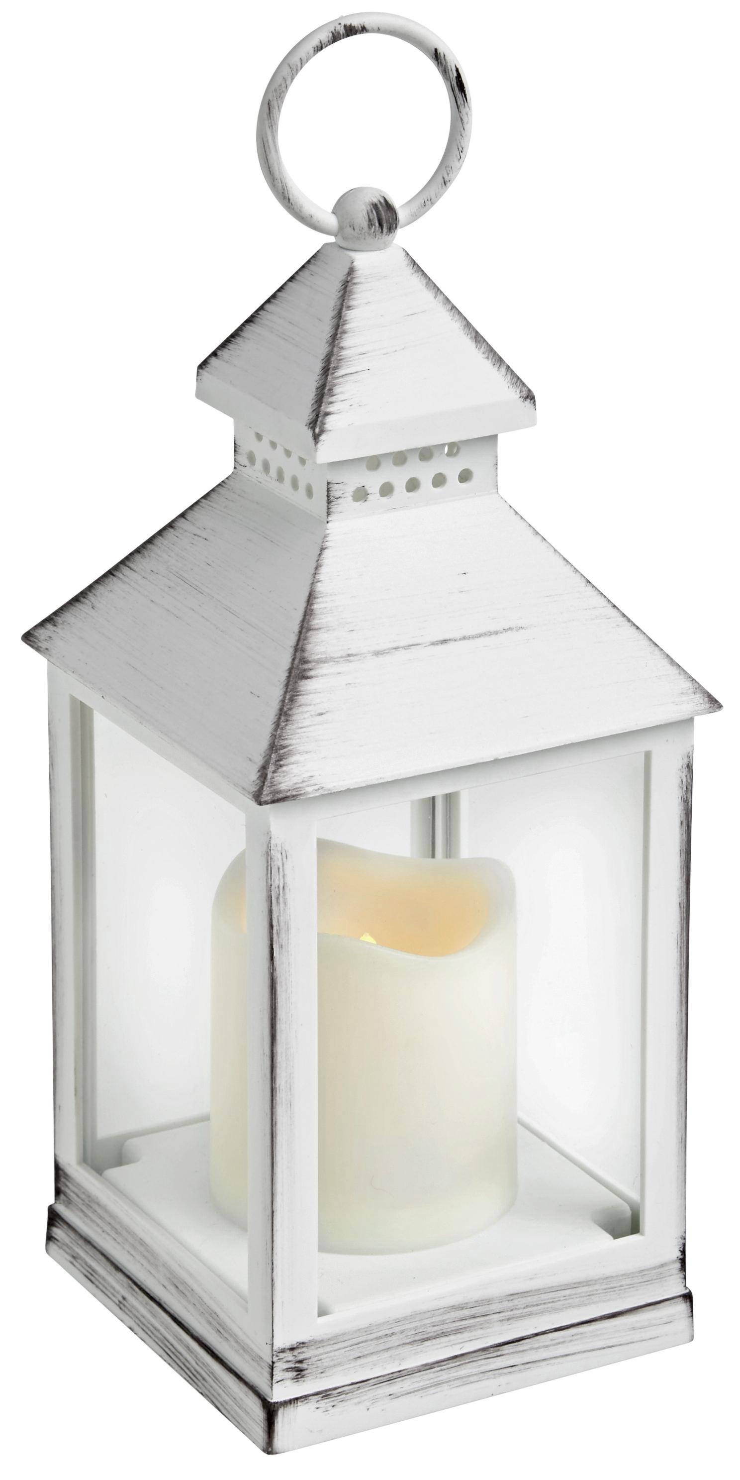 Laterne Max Weiß - Weiß, KONVENTIONELL, Kunststoff (10,5/24/10,5cm) - Mömax modern living