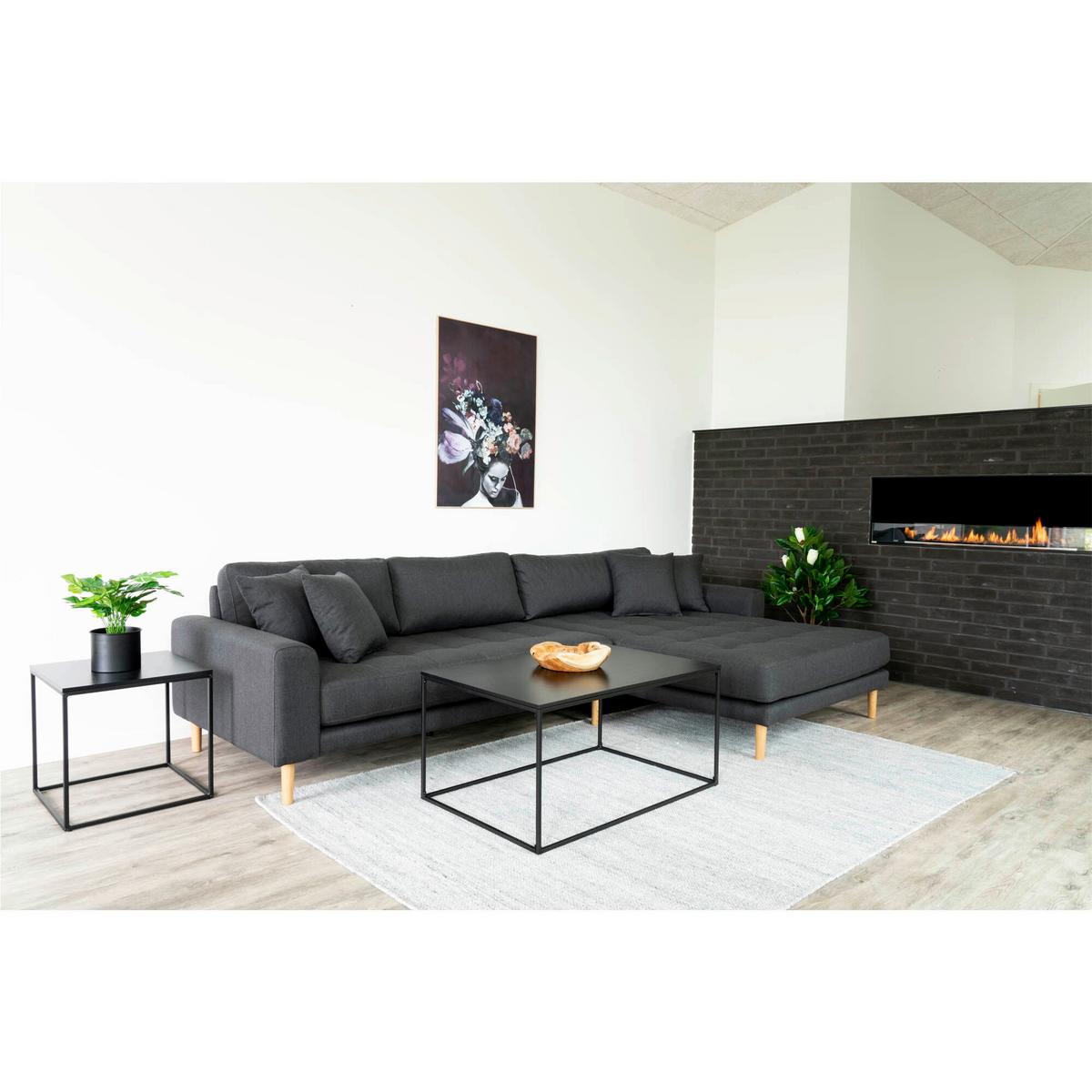 Couchtisch Vita Schwarz ca. 90x60x45 cm - Schwarz, Design, Holzwerkstoff/Metall (90/60/45cm) - MID.YOU