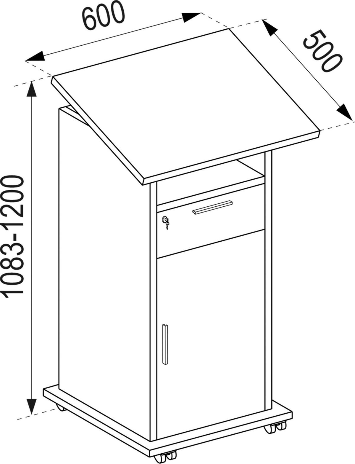 Stoječi Pult Neta, Bela - bela, Moderno, leseni material (60/50/108,3cm) - MID.YOU