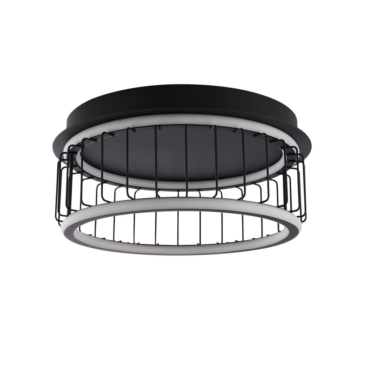 Led Mennyezeti Lámpa Circolo 54215-1bk - fekete, Design, műanyag/fém (40/17,5cm)