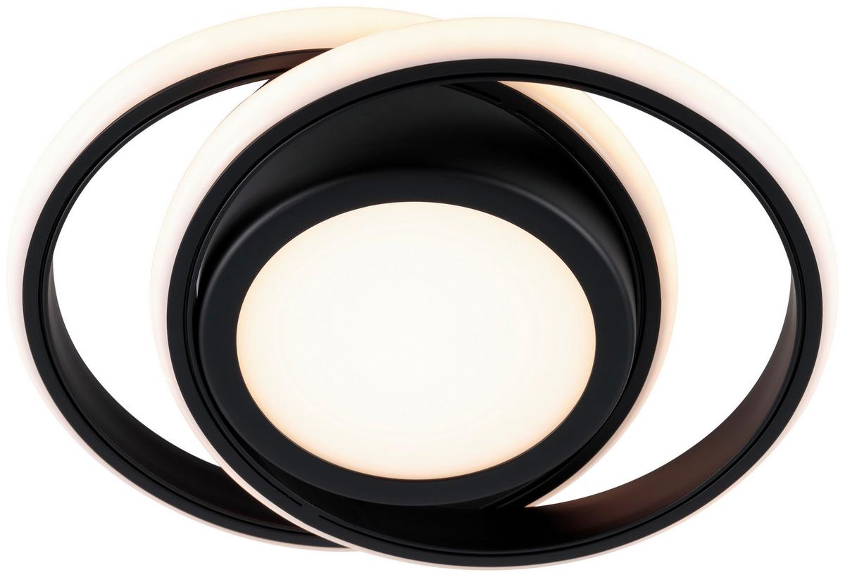 Plafonieră cu LED Numor - negru, Modern, plastic/metal (22,5/18,2/6cm) - Modern Living