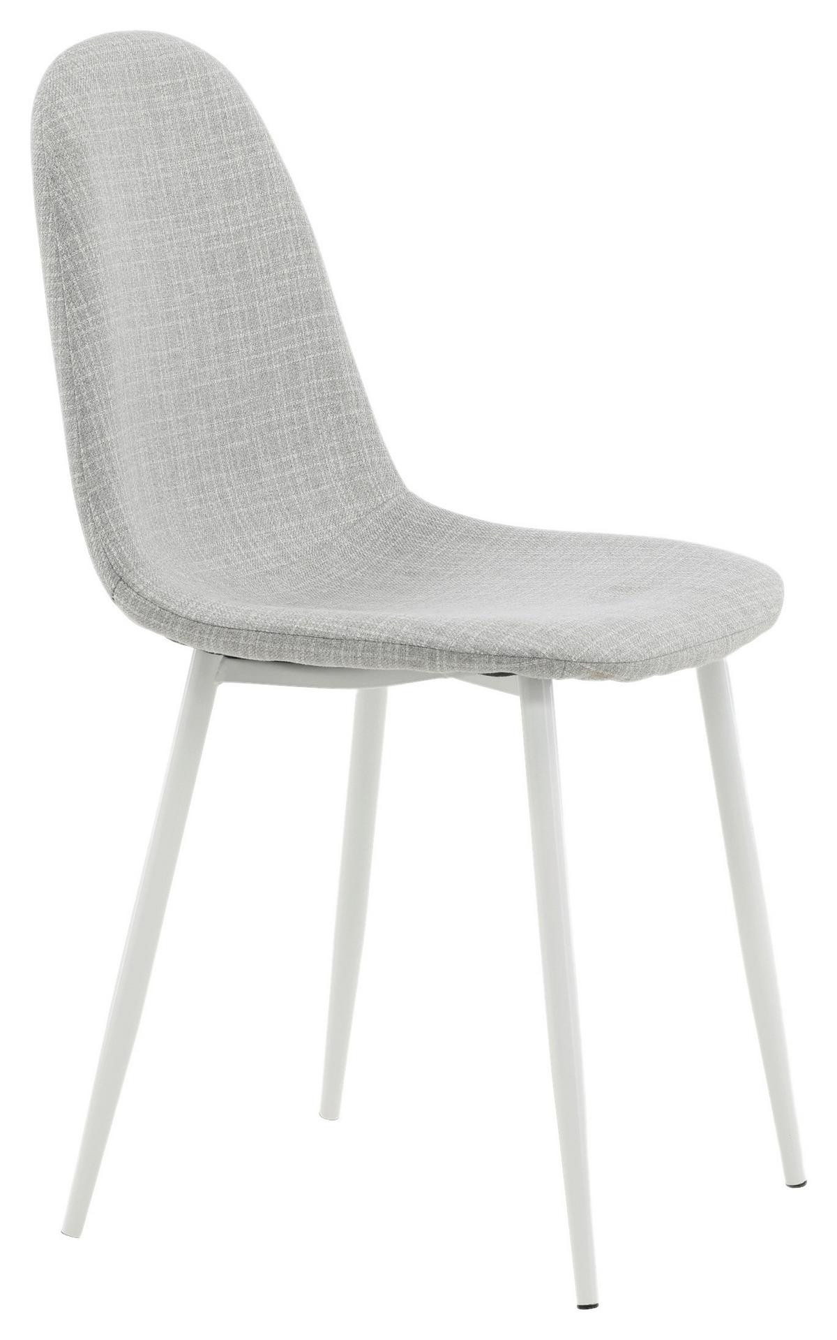 STUHL-SET POLAR - Hellgrau/Weiß, Design, Textil/Metall (44/87/53cm) - Livetastic