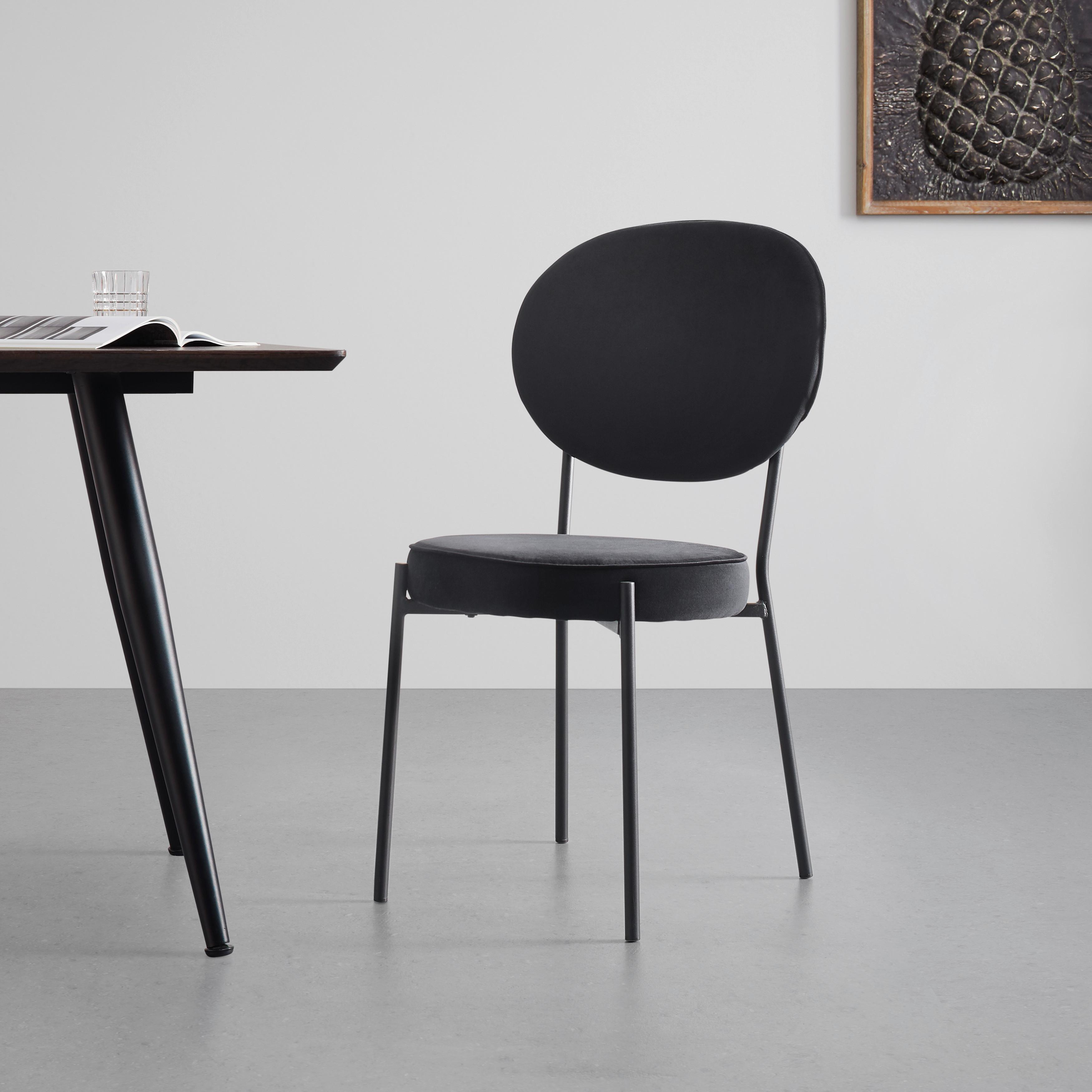 Stuhl "Florentin", schwarz - Schwarz, MODERN, Holz/Textil (45/92/57cm) - Bessagi Home