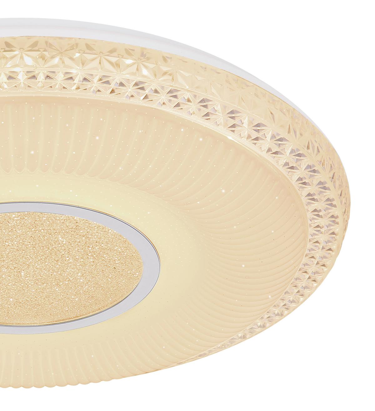 LED-DECKENLEUCHTE 48411-40RGB KLEMENS - Chromfarben/Weiss, Konventionell, Kunststoff/Metall (50/9cm) - Globo