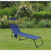 Gartenliege Bindox L ca. 55x24x185 cm Blau - Blau, MODERN, Kunststoff/Textil (55/24/185cm) - Ambia Garden