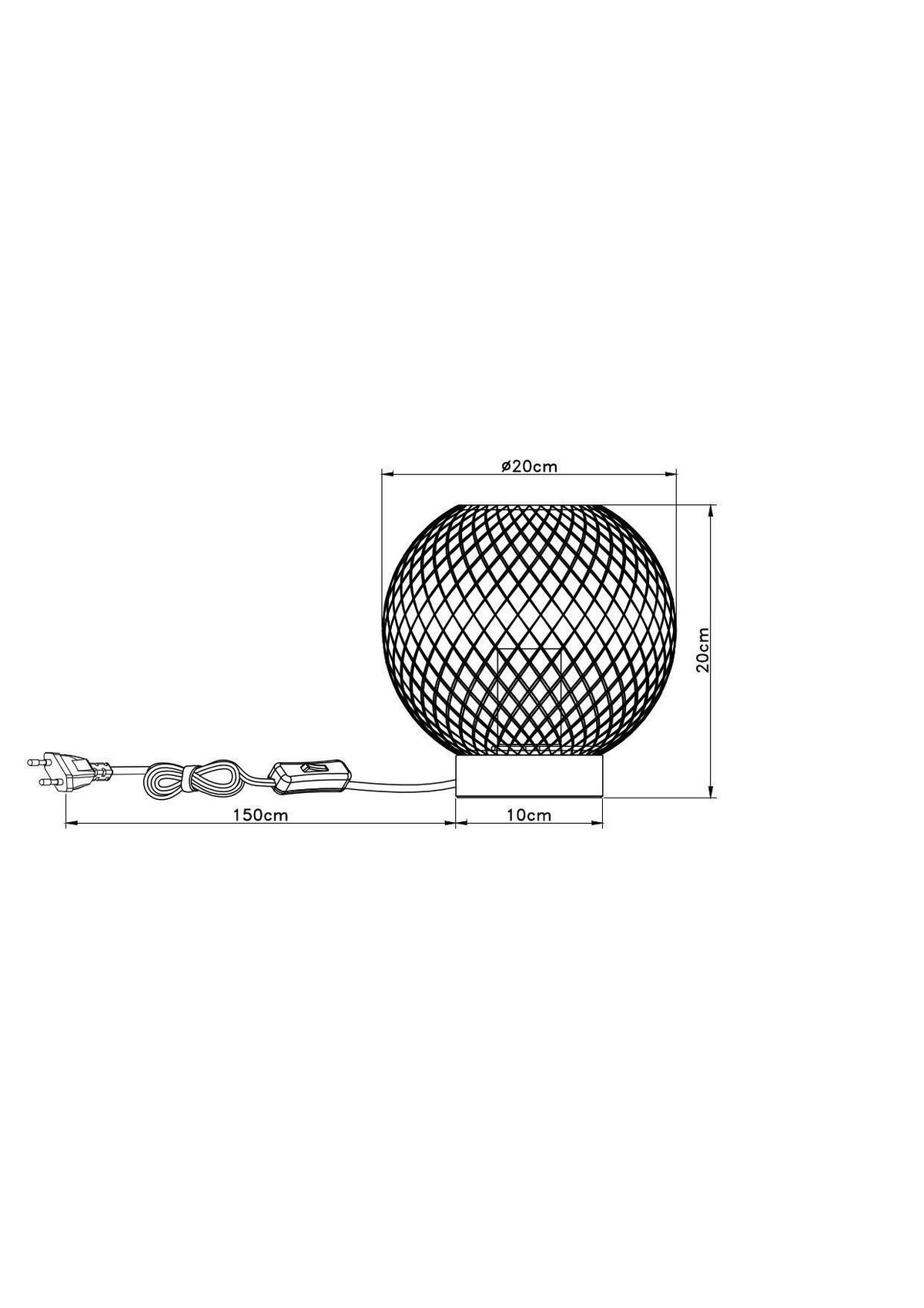 Namizna Svetilka 15663t - črna/rjava, Basics, kovina/les (20/20cm) - Globo